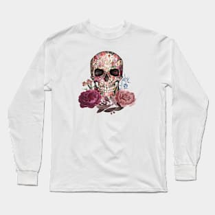 Flowery Skull Long Sleeve T-Shirt